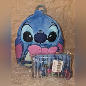 NWT Loungefly SDCC 2023 Stitch & Scrump Plush Cosplay Mini Backpack And Wallet